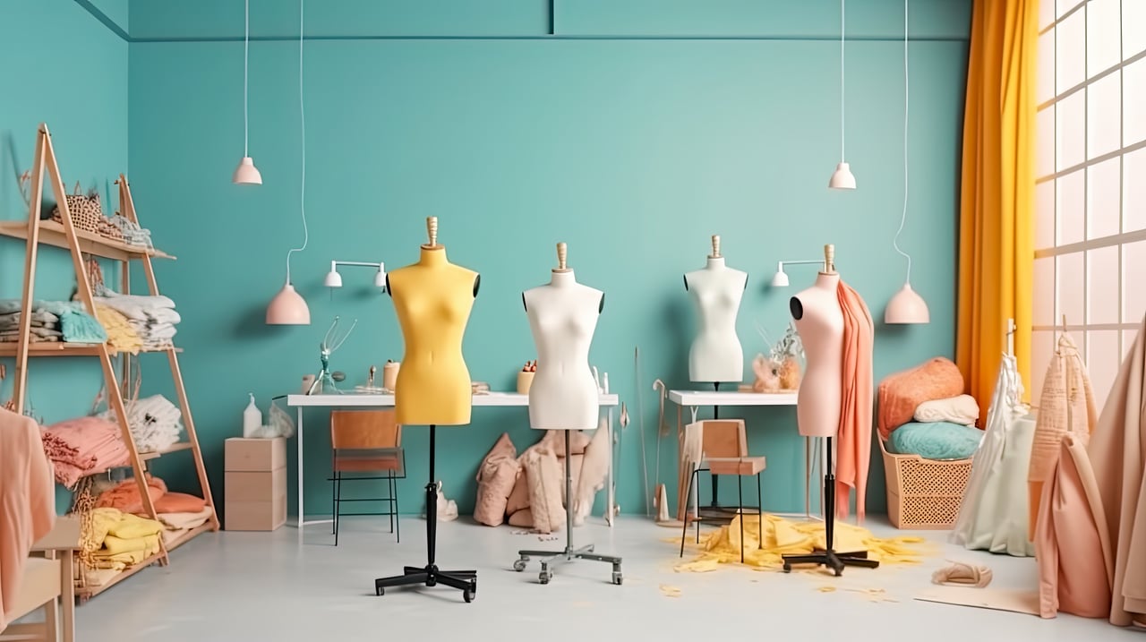 mannequins in seamstress studio