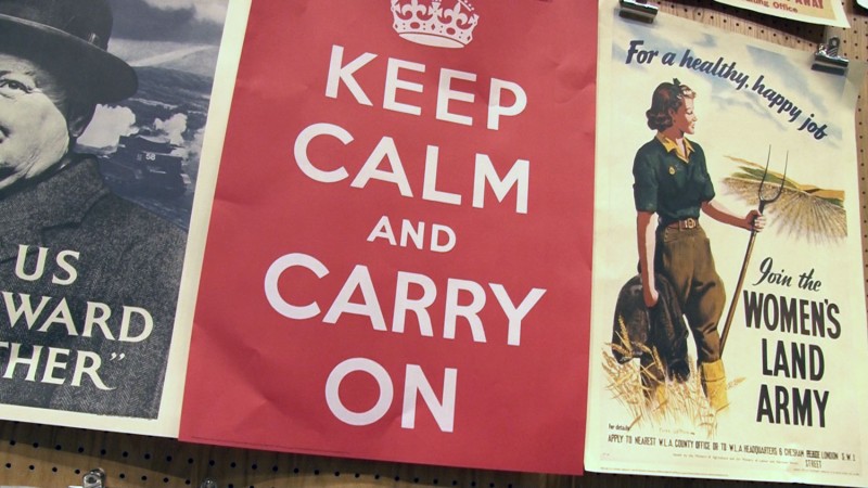 Keep calm and carry on war poster 