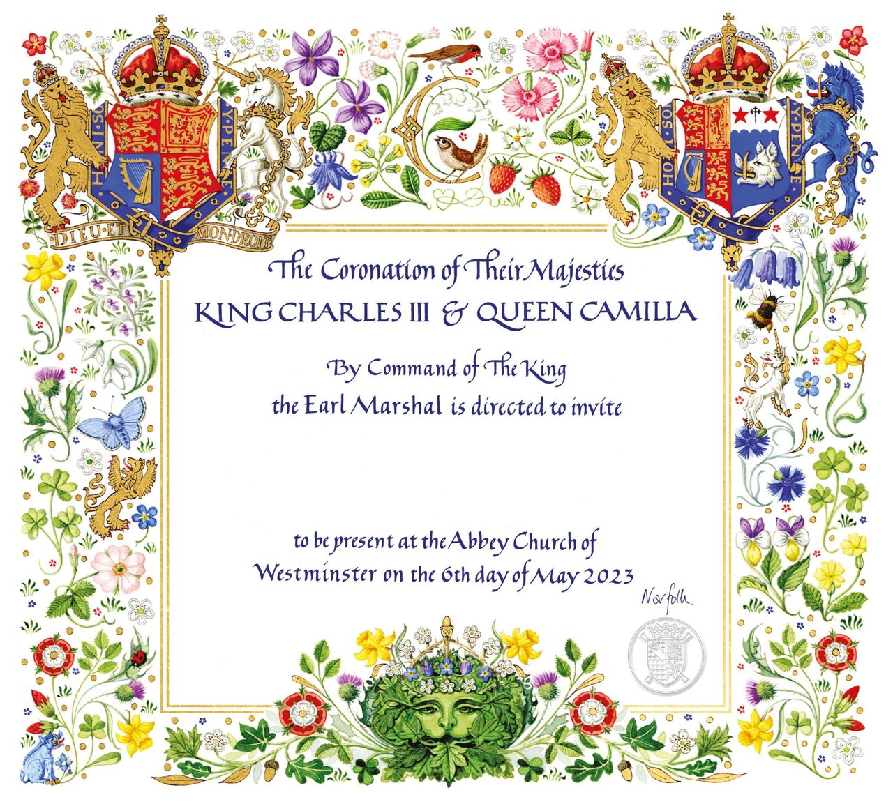 King Charles and The Queen Consorts Coronation Invitation 